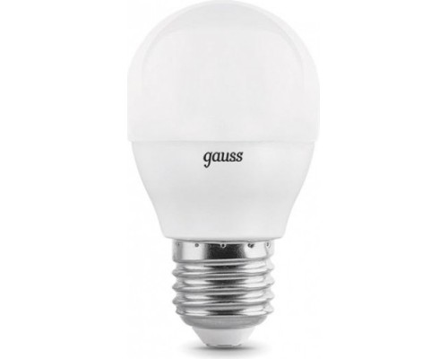 Лампа светодиодная GAUSS Шар шар 7w 560lm 3000к е27 диммируемая led [105102107-D]