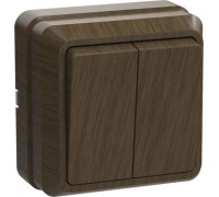 Выключатель двухклавишный IEK Октава ВС20-2-0-ОД 10А IP20 дуб EVO20-K04-10-DC