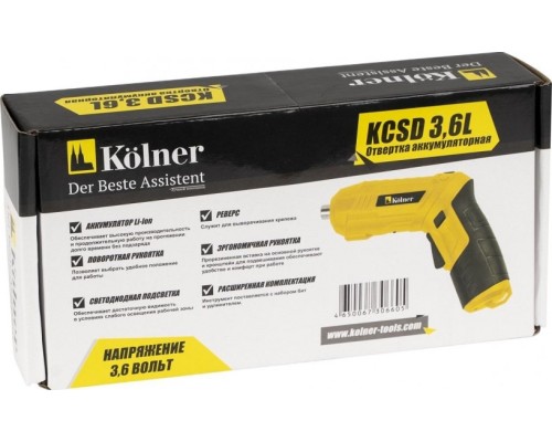 Отвертка аккумуляторная KOLNER KCSD 3,6L [кн3,6лцсд]
