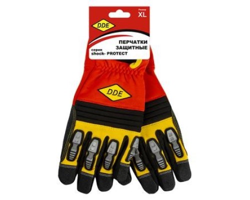 Перчатки кожаные комбинированные DDE 648-502 shock-PROTECT, кожа/спандекс, XL Перчатки кожаные комбинированные DDE 648-502 shock-PROTECT, кожа/спандекс, XL