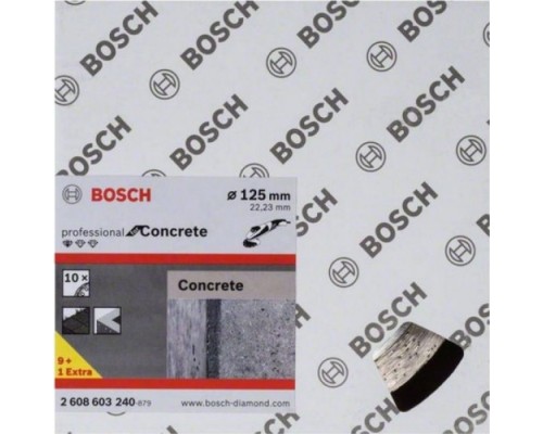 Алмазный диск для резки бетона BOSCH 125-22,23, мм Standard for Concrete 10 шт в уп. [2608603240]