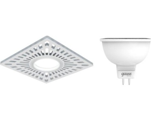 Светильник точечный GAUSS BL128P набор 3w + лампа mr16 6,5w 480lm 4100k gu5.3 led Светильник точечный GAUSS BL128P набор 3w + лампа mr16 6,5w 480lm 4100k gu5.3 led