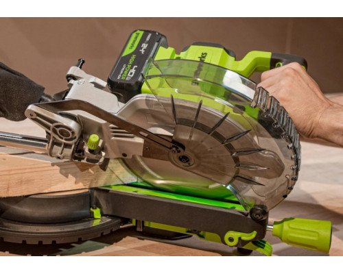 Пила торцовочная аккумуляторная GREENWORKS GD24MS216 24V, б/щ, 4800 об/мин, АКБ 4Ач и ЗУ 1501707UB