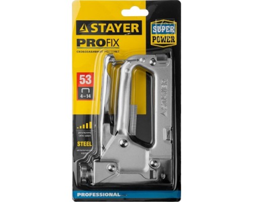 Скобозабиватель ручной STAYER Pro 53 степлер для тип 53 (4-14 мм), professional [3150_z01]