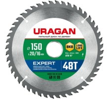 Пильный диск по дереву URAGAN Expert 150х20/16мм 48т [36802-150-20-48_z01]