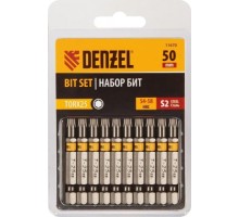 Набор бит Denzel TORX 25х50 сталь s2, шестигранный профиль, 10 шт. [11670]