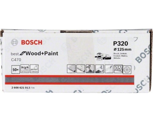 Диск на велюровой основе с отверстиями BOSCH 125 мм K 320 Best for Wood+Paint MULTIHOLE [2608621013]