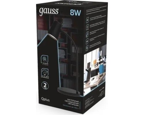 Светильник настольный GAUSS GT6032 qplus 8w 600lm 4000k 170-265v черный диммируемый l