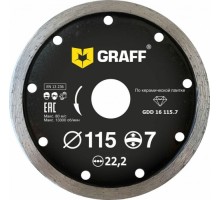 Алмазный диск для резки керамики GRAFF 115х22.2 мм GDD 16 115.7