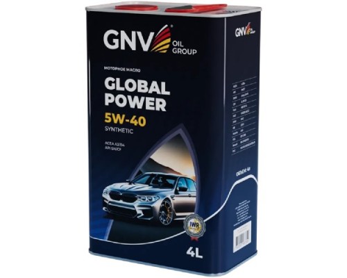 Масло моторное GNV Global Power 5W40 Synthetic A3/B4, SN/CF 4 л (металл. канистра) GGP1M11072016540540004