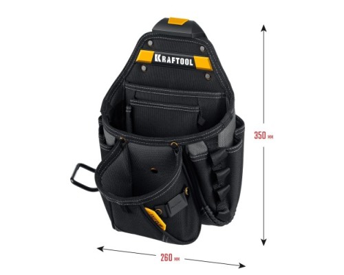 Сумка поясная KRAFTOOL KP-27 с креплением FastClip, 27 карманов, 350х260 мм [38773]