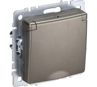 Розетка IEK BRITE РСбш10-3 16а защ. шторки с крышкой шампань BR-R16-16-K37