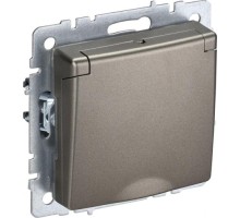 Розетка IEK BRITE РСбш10-3-44 16а защ. шторки с крышкой шампань BR-R16-16-44-K37