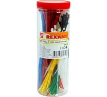 Набор хомутов REXANT 100, 200 мм, цветные нх-2, тубус 300 шт. 07-7202