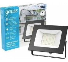 Прожектор GAUSS Elementary 100w 7200lm 6500к 175-265v ip65 черный led [613100100P]