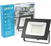 Прожектор GAUSS Elementary 100w 7200lm 6500к 175-265v ip65 черный led 613100100P