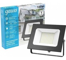 Прожектор GAUSS Elementary 100w 7200lm 6500к 175-265v ip65 черный led 613100100P
