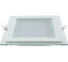 Потолочный светодиодный светильник GAUSS Glass квадрат 6w 490lm 4000k с дек стеклом led [948111206]