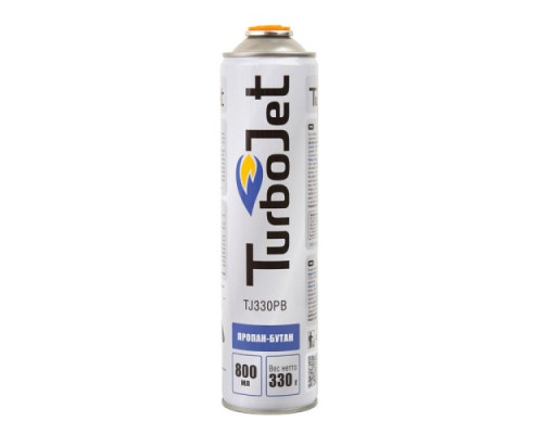 Газовый баллон TURBOJET TJ330PB для горелок, резьба 7/16, 330 г., 800 мл