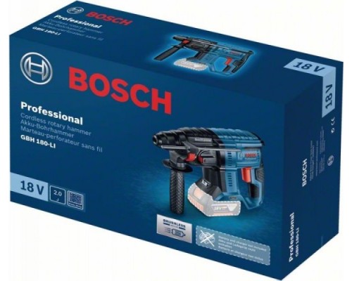 Перфоратор аккумуляторный BOSCH GBH 180 LI бесщеточный [0611911121] 2х4,0Ач, кейс