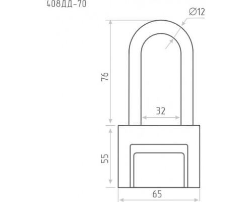 Замок навесной НОРА-М ЗН-408ДД с длинной дужкой 