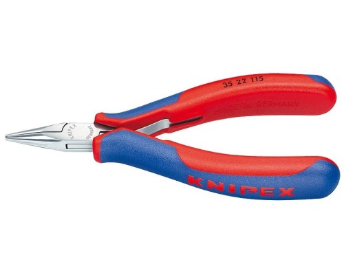 Плоскогубцы KNIPEX KN-3522115SB захватные для электроники, плоскокруглые губки, 11