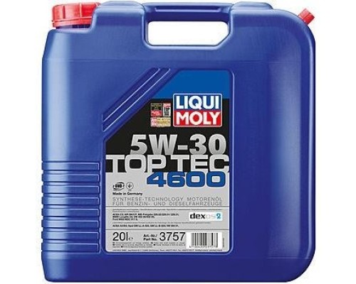 Масло моторное LIQUI-MOLY SAE 5W30 Top Tec 4600 20 л 3757 синтетическое [3757]