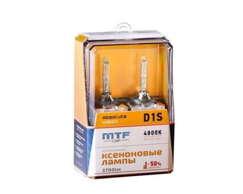 Лампа ксеноновая MTF LIGHT D1S, ABSOLUTE VISION +50%, 3800lm, 4800K, 35W, 85V AVBD1S