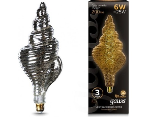 Лампа светодиодная GAUSS TL120 filament 6w 200lm 2400к е27 gray flexible led [166802008]