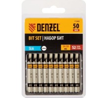 Набор бит Denzel SL6,0х50 сталь s2, шестигранный профиль, 10шт. 11660