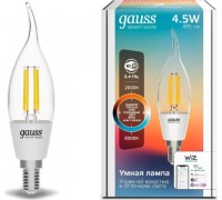 Лампа светодиодная GAUSS Smart home filament сf35 4,5w 495lm 2000-6500к e14 1280112