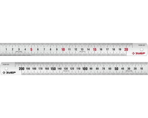 Линейка металлическая ЗУБР Про-20 усиленная, нержавеющая [34280-020]