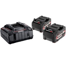 Набор аккумуляторов и зарядное устройство METABO 18V Basic-Set 2х5.2 Ач Li-lon + ЗУ ASC 145 [RU_685051000]