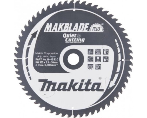 Пильный диск по дереву MAKITA 305x30x1.8x80T для makblade plus [B-43810]