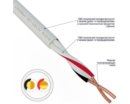 Кабель REXANT 01-4871 КПСВВнг(A)-LSLTx 1x2x0,75мм², 200м (ТОП-1)