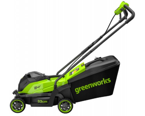 Газонокосилка аккумуляторная GREENWORKS 2520607UB 24V, 33 см, бесщеточная, c 1хАКБ 4Ач купить с доставкой и официальной гарантией
