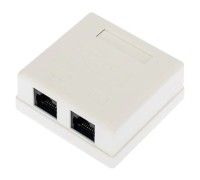 Розетка компьютерная REXANT 03-0136 внешняя, 2-порта RJ-45 (8P8C), UTP, CAT 6
