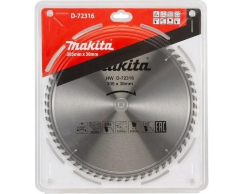 Пильный диск по дереву MAKITA D-72316 305х30х60t