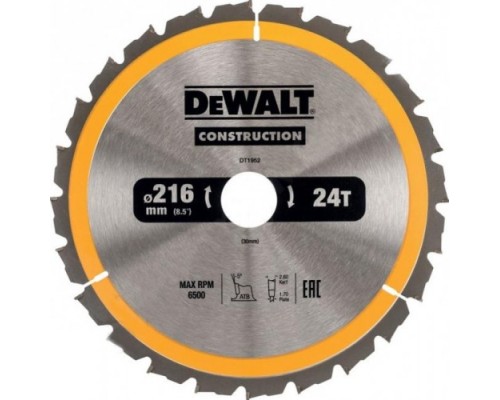 Пильный диск универсальный DeWALT 216х24тх30 мм Construction DT1952-QZ [DT1952-QZ]