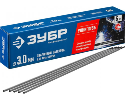 Электроды ЗУБР УОНИ 13/55, 3.0 мм, 5 кг