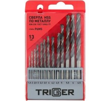 Набор сверл по металлу TRIGGER 74341 P6M5 1,5-6,5мм (13шт.) тов-155651