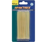 Стержень клеевой ПРАКТИКА 7х100 мм желтый, прозрачный, 12шт 641-626