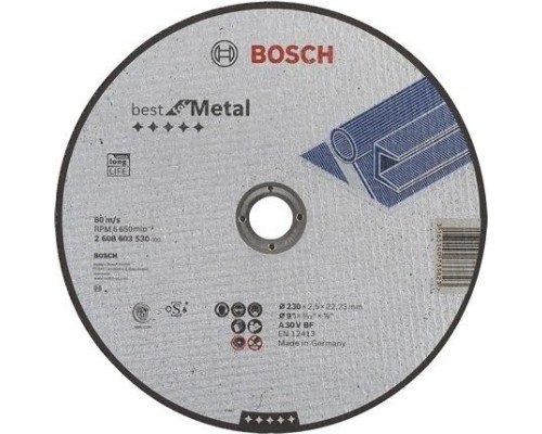 Отрезной круг по металлу BOSCH 230х2,5х22.2 мм A30V-BF выпуклый Best for Metal [2608603530]