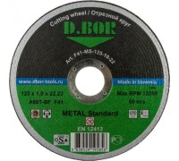Отрезной круг по металлу D.BOR 125х1.0х22.2 мм A60T-BF, F41 METAL Standard D1-F41-MS-125-10-22