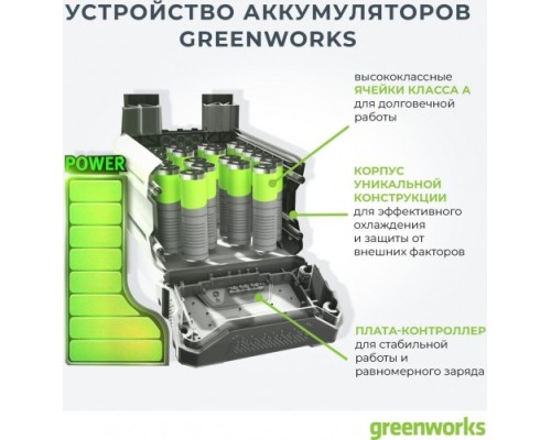 Газонокосилка аккумуляторная GREENWORKS GC82LM46K5 бесщеточная (2502407UB) [2502407UB]