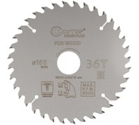 Пильный диск по дереву Cutop Profi plus 36Т, 160х1,3/2,0х30/25,4/20/16 мм с тефлоновым пок 75-16036Т
