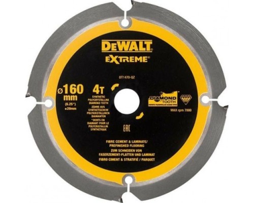 Пильный диск по фиброцементу DeWALT 160х4тх20 мм Extreme DT1470-QZ [DT1470-QZ]