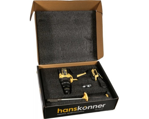 Дрель-шуруповерт аккумуляторная HANSKONNER HCD18165BL б/щ удар PLATINUM, 18B, 1BatterySystem, 165Hм,13мм