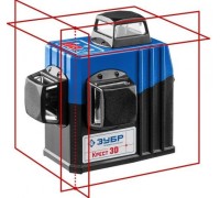 Лазерный уровень ЗУБР 3D крест 3d №2 нивелир 34908-2