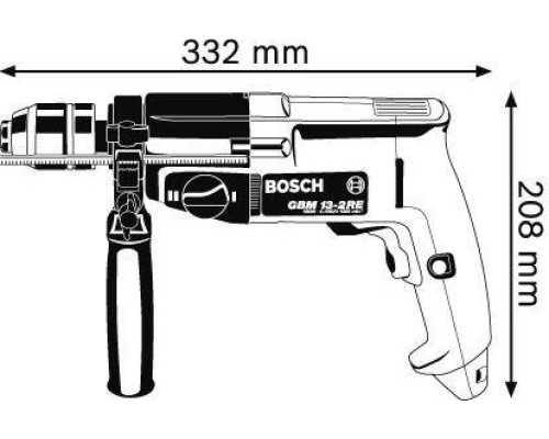 Дрель безударная сетевая BOSCH GBM 13-2 RE двухскоростная [06011B2000]